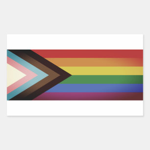 Sticker Rectangulaire FIERTÉ LGBT (Progress Pride)