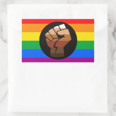 Sticker Rectangulaire FIERTÉ LGBTQ (POC Fist Pride) (Sac)