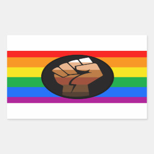 Sticker Rectangulaire FIERTÉ LGBTQ (POC Fist Pride)
