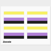Sticker Rectangulaire Fierté non binaire (Feuille)