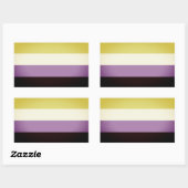 Sticker Rectangulaire Fierté non binaire (Feuille)