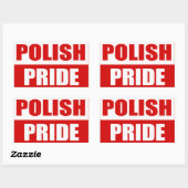 Sticker Rectangulaire Fierté polonaise (Feuille)