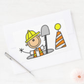 Sticker Rectangulaire Figure du bâton du travailleur de construction (Enveloppe)