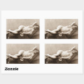 Sticker Rectangulaire Fille à Risque Flapper des Années 1920 Photo Franç (Feuille)