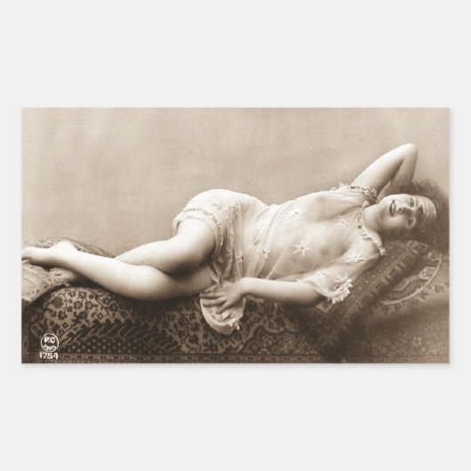 Sticker Rectangulaire Fille à Risque Flapper des Années 1920 Photo Franç (Devant)