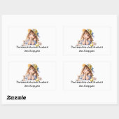 Sticker Rectangulaire • Fille Anime Été Clair & Chaton Continuez (Feuille)