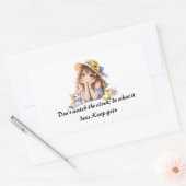 Sticker Rectangulaire • Fille Anime Été Clair & Chaton Continuez (Enveloppe)