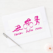 Sticker Rectangulaire Fille courue par vélo de bain tri (Enveloppe)
