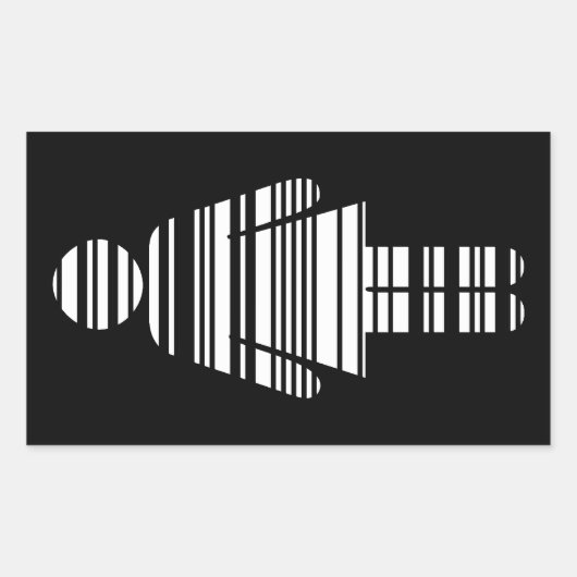 Sticker Rectangulaire fille de code barre (Devant)
