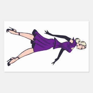 Sticker Rectangulaire Fille Glamour Vintage, Secrétaire Blonde Rétro