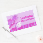 Sticker Rectangulaire Fille ID nom complet cheval rose cheval autocollan (Enveloppe)