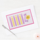 Sticker Rectangulaire Fille jaune violet Fleur Floral Coeurs de fleurs (Enveloppe)