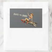 Sticker Rectangulaire Fille Pinup d'Art du Nez avec Lasso (Sac)