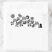 Sticker Rectangulaire Fille Silhouette soufflant bulles noir blanc (Sac)