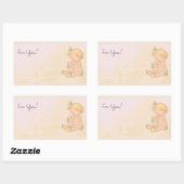 Sticker Rectangulaire Fille vintage (Feuille)