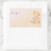 Sticker Rectangulaire Fille vintage (Sac)
