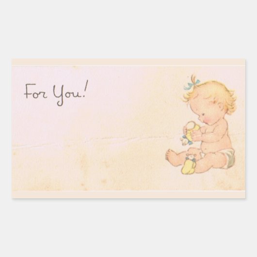 Sticker Rectangulaire Fille vintage (Devant)