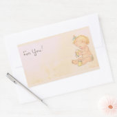 Sticker Rectangulaire Fille vintage (Enveloppe)