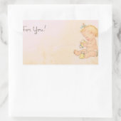 Sticker Rectangulaire Fille vintage (Sac)