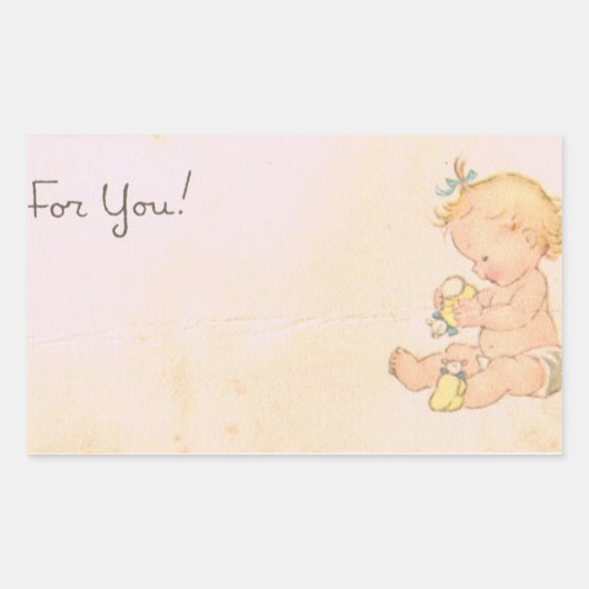 Sticker Rectangulaire Fille vintage (Devant)