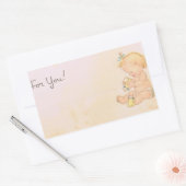 Sticker Rectangulaire Fille vintage (Enveloppe)