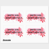 Sticker Rectangulaire Filles (Feuille)