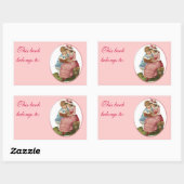 Sticker Rectangulaire Filles Lecture (Feuille)