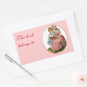 Sticker Rectangulaire Filles Lecture (Enveloppe)