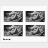 Sticker Rectangulaire Filles s'embrasser - faire photo d'amour (Feuille)