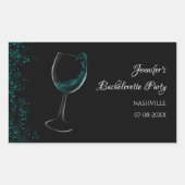 Sticker Rectangulaire Filles week-end bleu Mocktail soirée bachelorette (Devant)