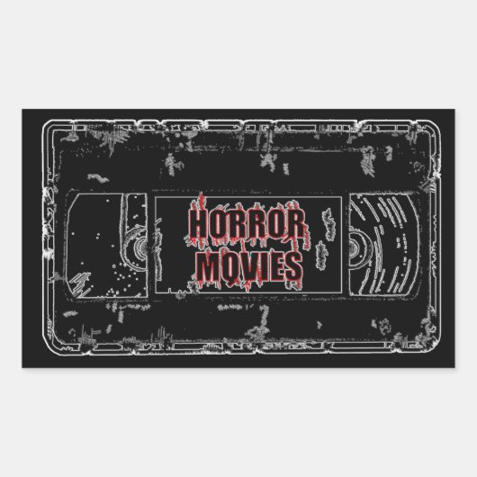 Sticker Rectangulaire Films d'horreur - noir (Devant)