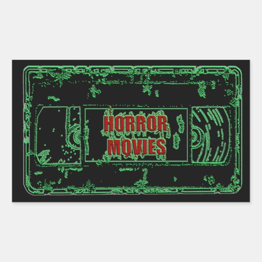 Sticker Rectangulaire Films d'horreur VHS-Neon Green (Devant)
