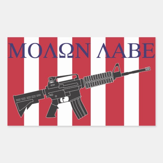 Sticker Rectangulaire Fils de Molon Labe d'autocollant de liberté (Devant)