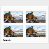 Sticker Rectangulaire Fin de journée à Second Beach (Feuille)
