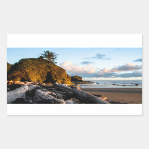 Sticker Rectangulaire Fin de journée à Second Beach