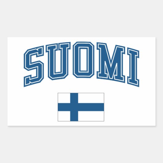 Sticker Rectangulaire Finlande + Drapeau (Devant)