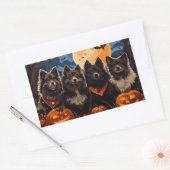 Sticker Rectangulaire Finnish Lapphund Halloween Épouvantable (Enveloppe)
