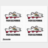 Sticker Rectangulaire Fish California Bass (Feuille)