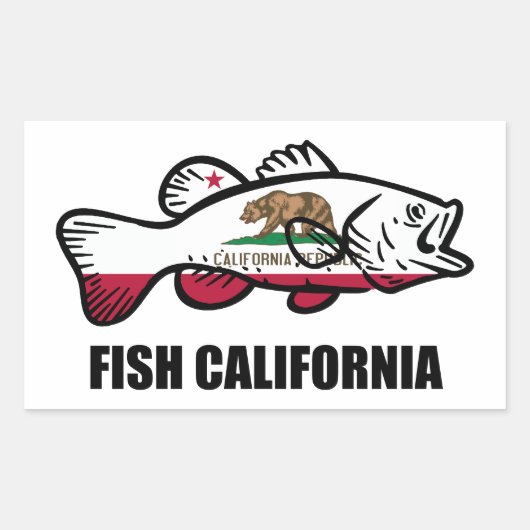 Sticker Rectangulaire Fish California Bass (Devant)