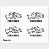 Sticker Rectangulaire Fish Illinois Bass (Feuille)
