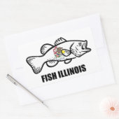 Sticker Rectangulaire Fish Illinois Bass (Enveloppe)