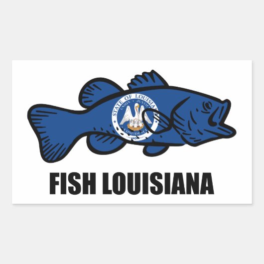 Sticker Rectangulaire Fish Louisiana (Devant)