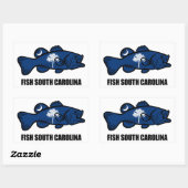 Sticker Rectangulaire Fish South Carolina (Feuille)