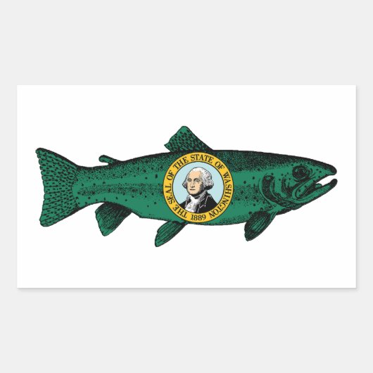 Sticker Rectangulaire Fish Washington State Truth (Devant)