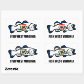 Sticker Rectangulaire Fish West Virginia (Feuille)