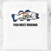 Sticker Rectangulaire Fish West Virginia (Sac)