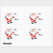 Sticker Rectangulaire Fishing Fisherman Holiday Tags (Feuille)