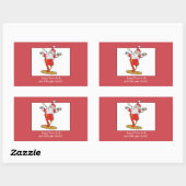 Sticker Rectangulaire Fitness Exercice Noël avec Père Noël (Feuille)