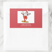 Sticker Rectangulaire Fitness Exercice Noël avec Père Noël (Sac)