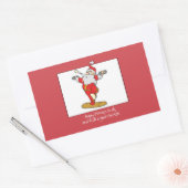 Sticker Rectangulaire Fitness Exercice Noël avec Père Noël (Enveloppe)